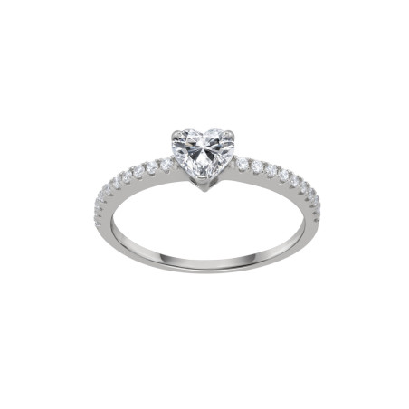 Μονόπετρο από λευκόχρυσο 14 καρατίων