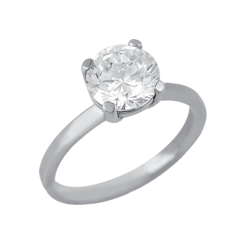 Μονόπετρο από Λευκόχρυσο14 καρατίων