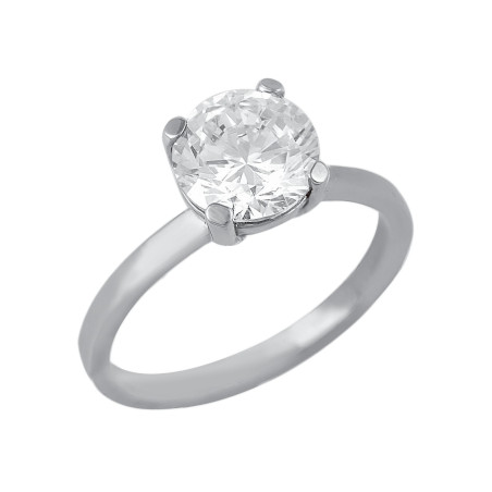 Μονόπετρο από Λευκόχρυσο14 καρατίων