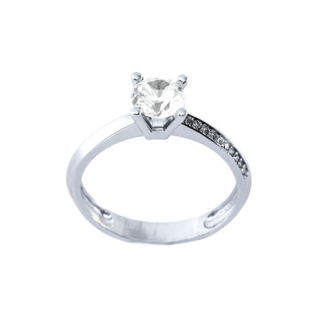 Μονόπετρο από λευκόχρυσο 14 καρατίων