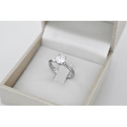 Μονόπετρο από λευκόχρυσο 14 καρατίων