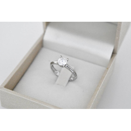 Μονόπετρο από λευκόχρυσο 14 καρατίων