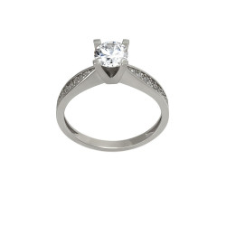 Μονόπετρο από λευκόχρυσο 14 καρατίων