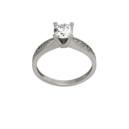 Μονόπετρο από λευκόχρυσο 14 καρατίων