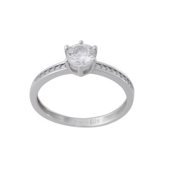 Μονόπετρο από λευκόχρυσο 14 καρατίων