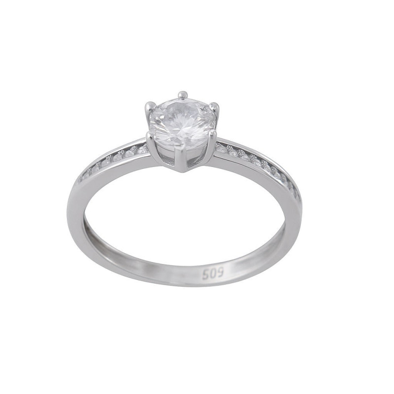 Μονόπετρο από λευκόχρυσο 14 καρατίων