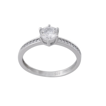 Μονόπετρο από λευκόχρυσο 14 καρατίων