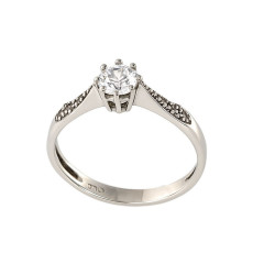 Μονόπετρο από λευκόχρυσο 14 καρατίων