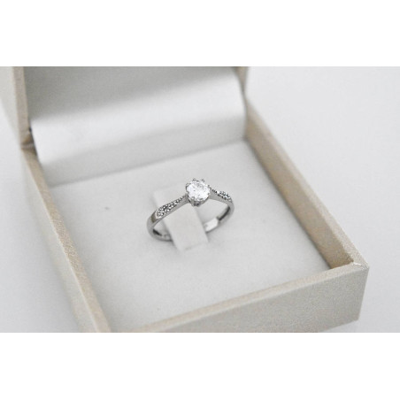 Μονόπετρο από λευκόχρυσο 14 καρατίων