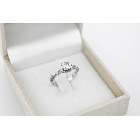 Μονόπετρο από λευκόχρυσο 14 καρατίων