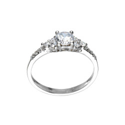 Μονόπετρο από λευκόχρυσο 14 καρατίων