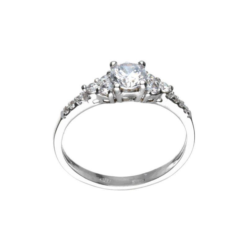 Μονόπετρο από λευκόχρυσο 14 καρατίων