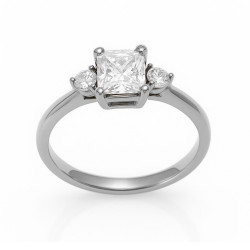 Μονόπετρο από λευκόχρυσο 14 καρατίων