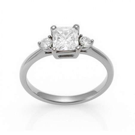 Μονόπετρο από λευκόχρυσο 14 καρατίων