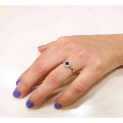 Δαχτυλίδι ροζέτα από λευκόχρυσο 14 καρατίων