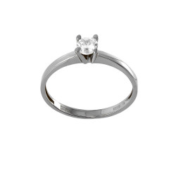 Μονόπετρο από λευκόχρυσο 9 καρατίων