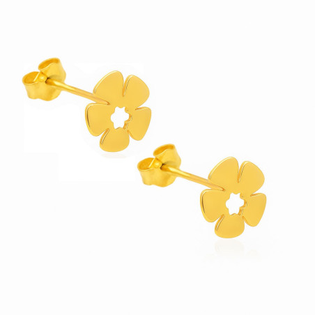 Σκουλαρίκια λουλουδάκι από Χρυσό 9 Καρατίων