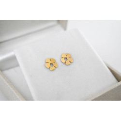 Σκουλαρίκια λουλουδάκι από Χρυσό 9 Καρατίων
