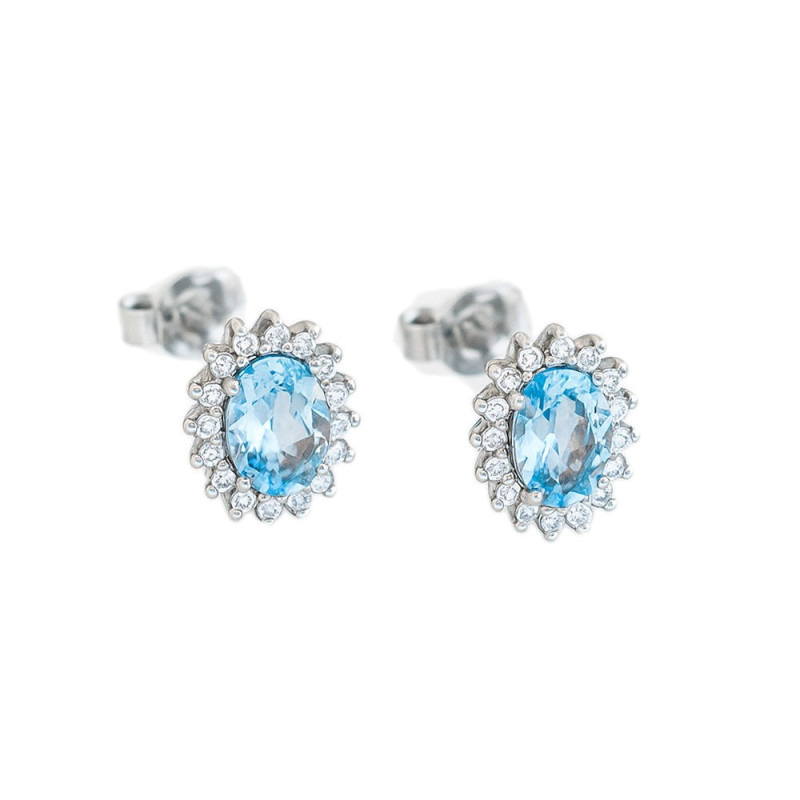 Σκουλαρίκια γυναικεία από λευκόχρυσο 9 Καρατίων