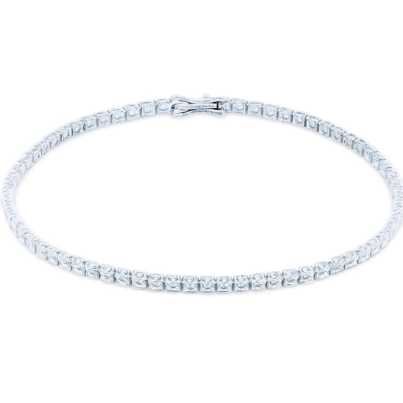 Βραχιόλι ριβιέρα από λευκόχρυσο 14 καρατίων