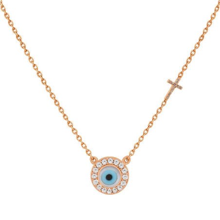 Κολιέ ροζ χρυσό 9 καρατίων