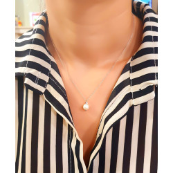 Κολιέ λευκόχρυσο 14 καρατίων