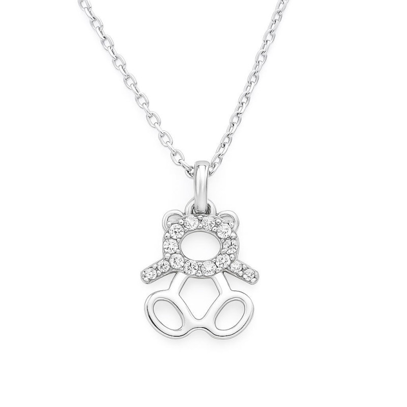 Κολιέ αρκουδάκι λευκόχρυσο 14 καρατίων