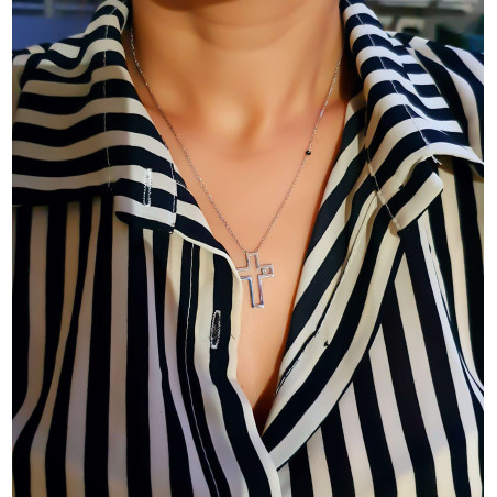 Κολιέ λευκόχρυσο 9 καρατίων