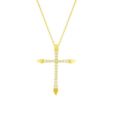 Κολιέ σταυρός Χρυσό 14 καρατίων