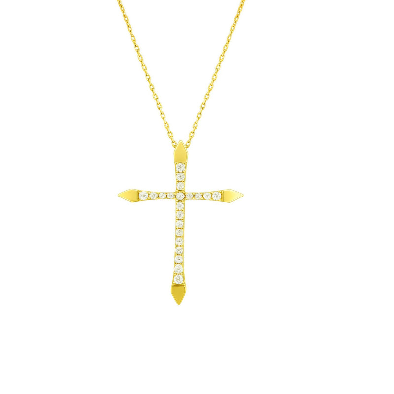 Κολιέ σταυρός Χρυσό 14 καρατίων