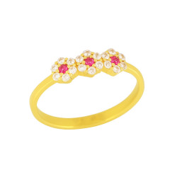 Δαχτυλίδι ροζέτα από χρυσό 14 καρατίων