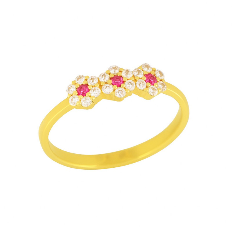 Δαχτυλίδι ροζέτα από χρυσό 14 καρατίων