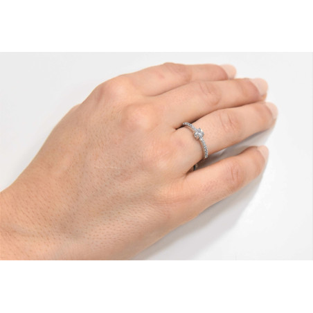 Μονόπετρο από λευκόχρυσο 14 καρατίων