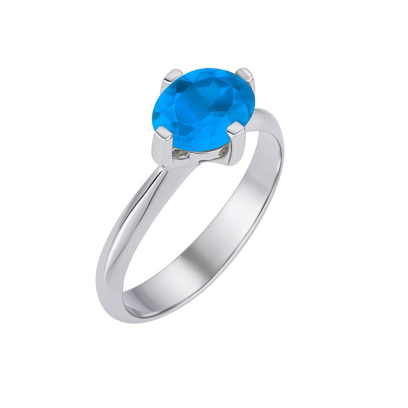 Μονόπετρο από λευκόχρυσο14 καρατίων