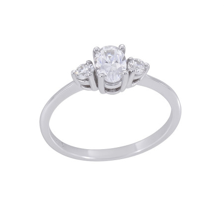 Μονόπετρο από λευκόχρυσο 14 καρατίων