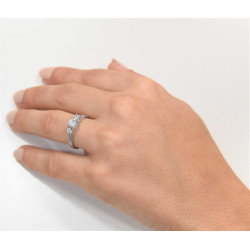 Μονόπετρο από λευκόχρυσο 14 καρατίων