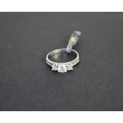 Μονόπετρο από λευκόχρυσο 14 καρατίων