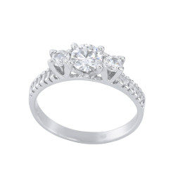 Μονόπετρο από λευκόχρυσο 14 καρατίων