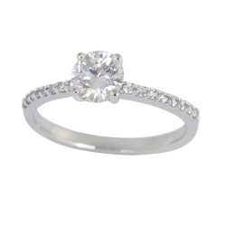 Μονόπετρο από λευκόχρυσο 14 καρατίων