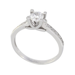 Μονόπετρο από λευκόχρυσο 14 καρατίων