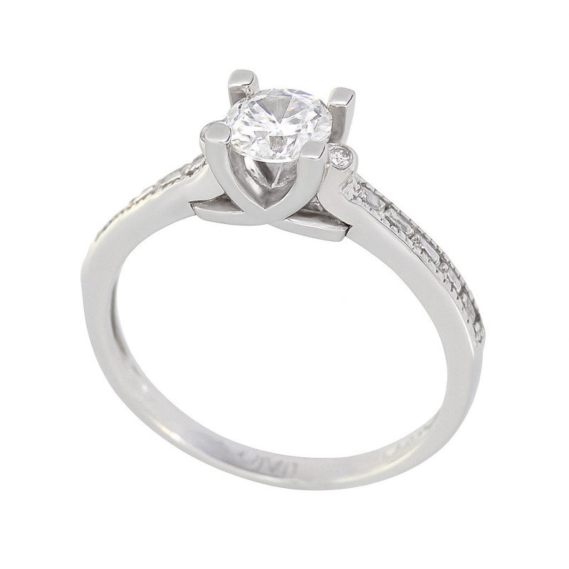 Μονόπετρο από λευκόχρυσο 14 καρατίων