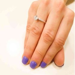 Μονόπετρο από λευκόχρυσο 14 καρατίων