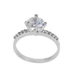 Μονόπετρο από λευκόχρυσο 14 καρατίων