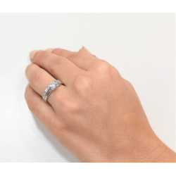 Μονόπετρο από λευκόχρυσο 14 καρατίων