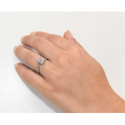 Μονόπετρο από λευκόχρυσο 14 καρατίων