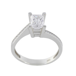 Μονόπετρο από λευκόχρυσο 14 καρατίων