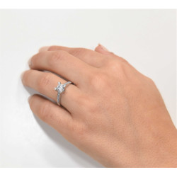 Μονόπετρο από λευκόχρυσο 14 καρατίων