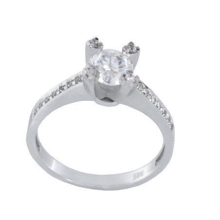 Μονόπετρο από λευκόχρυσο 14 καρατίων