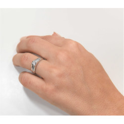 Μονόπετρο από λευκόχρυσο 14 καρατίων