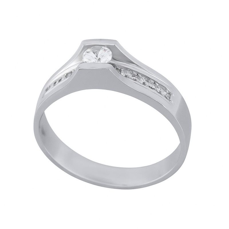 Μονόπετρο από λευκόχρυσο 14 καρατίων